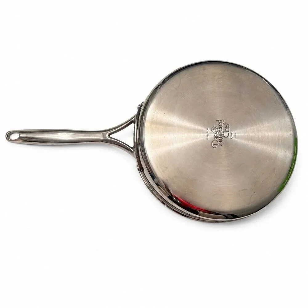 Pampered Chef Stainless Steel 10” Skillet Fry Pan 24cm Long Handle